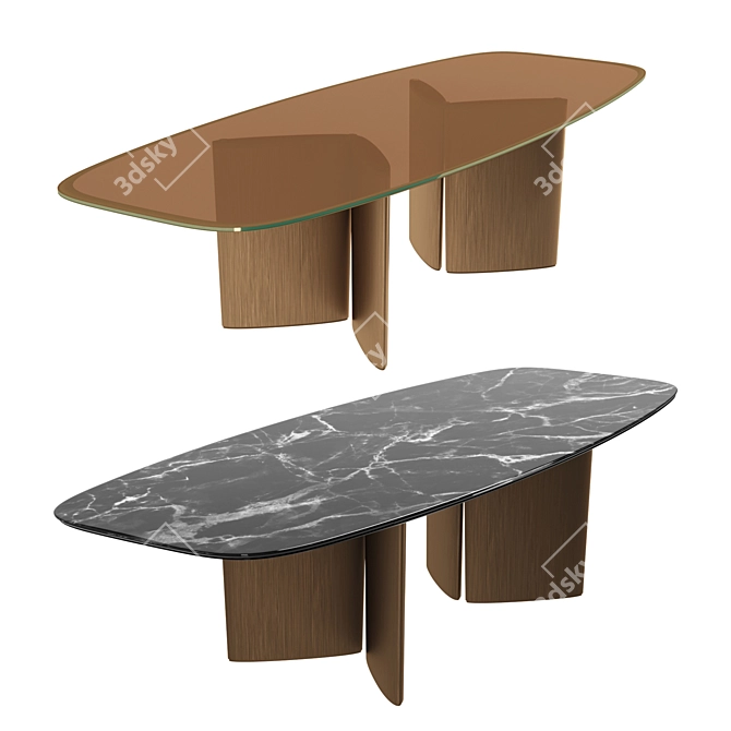 Italian Retro-inspired Dining Table 3D model image 2