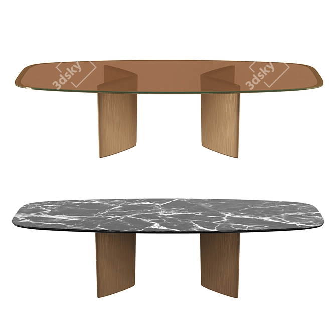 Italian Retro-inspired Dining Table 3D model image 3