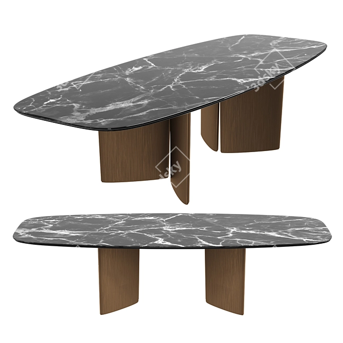 Italian Retro-inspired Dining Table 3D model image 4