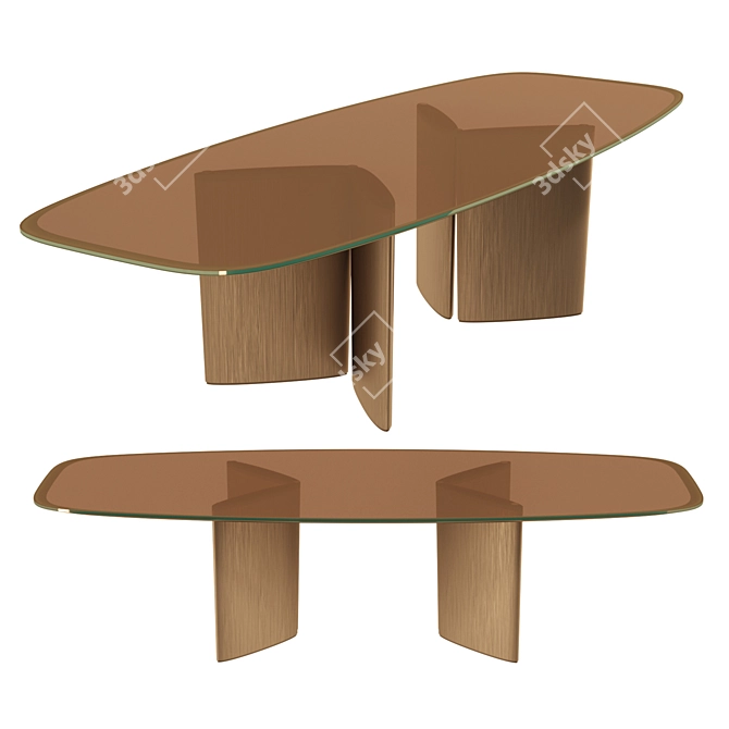 Italian Retro-inspired Dining Table 3D model image 5