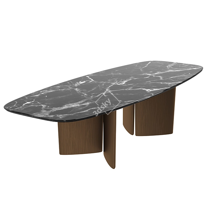 Italian Retro-inspired Dining Table 3D model image 6