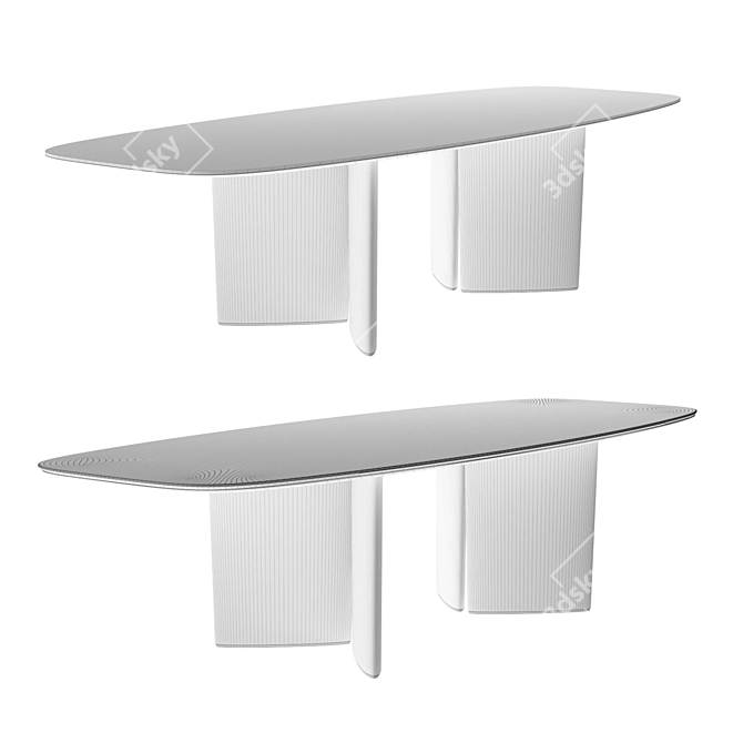 Italian Retro-inspired Dining Table 3D model image 7