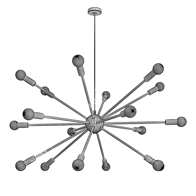 Modern Atomic Arms Chandelier 3D model image 2