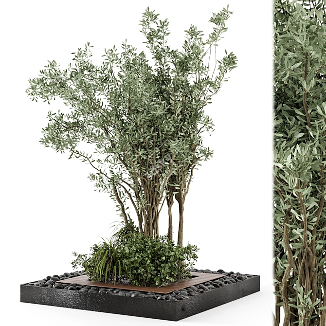 Outdoor Garden Set with Bush and Tree - 136 Varieties 3D model image 2