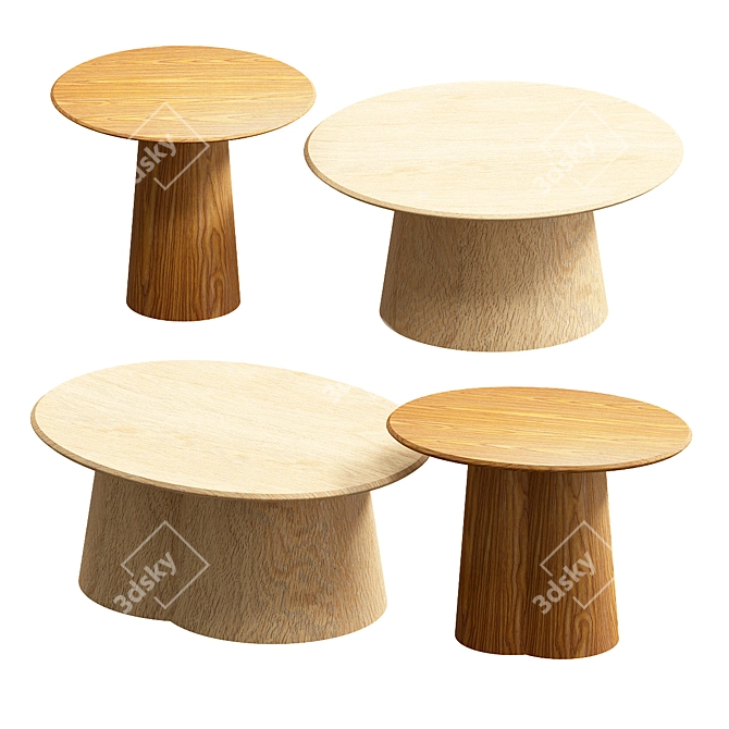 Modern Minimalist Halle Proto Tables 3D model image 1