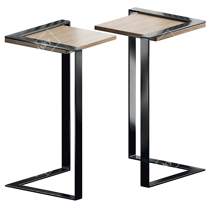 Sleek Modern Bar Stool 3D model image 1