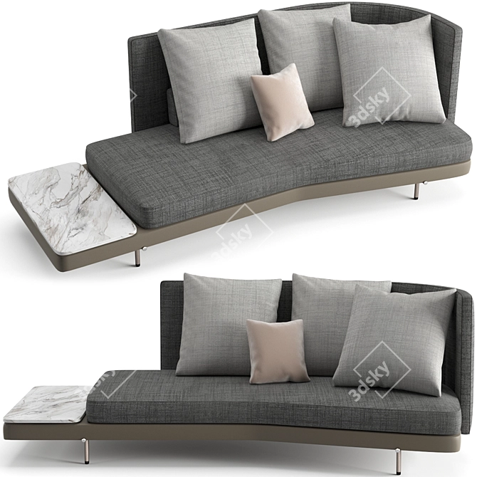 Elevated Elegance: Minotti Torii Inclined Sofa 3D model image 3