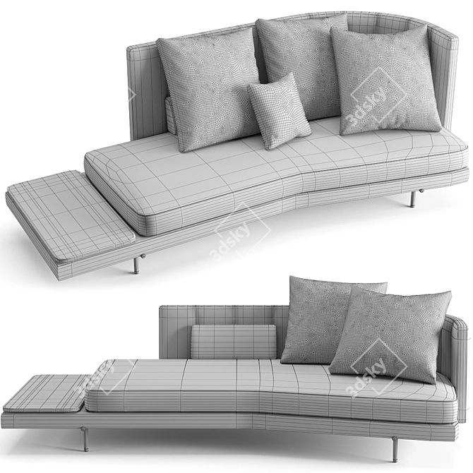 Elevated Elegance: Minotti Torii Inclined Sofa 3D model image 4