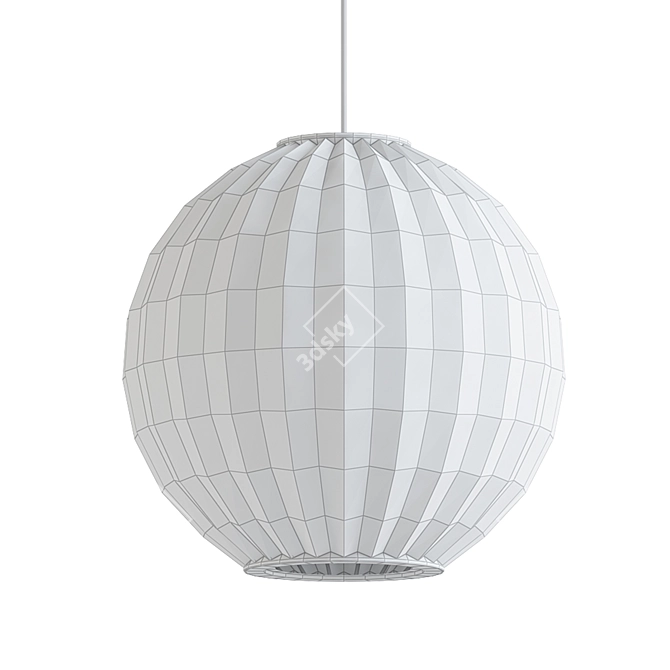 Silk Pendant Light: Japanese Style 3D model image 2