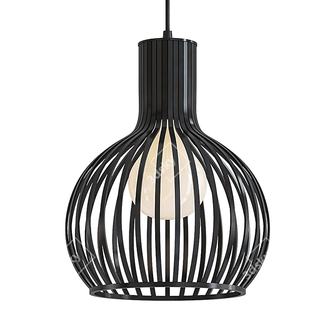 Industrial Iron Cage Pendant 3D model image 1