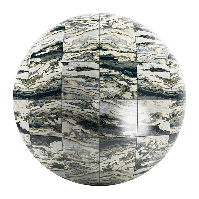 Beautiful Blue Marble Tile: High-Quality 4x4 PBR Texture 3D model image 1