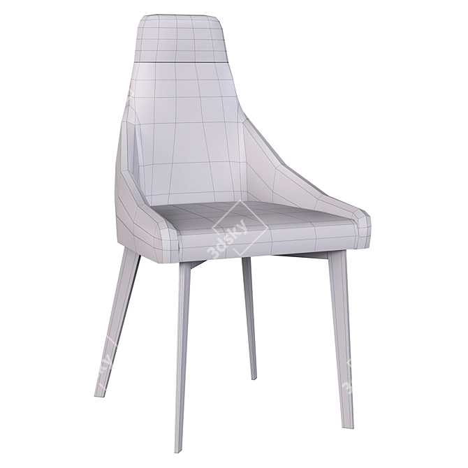 Elegant Leather Dining Chair 3D model image 3