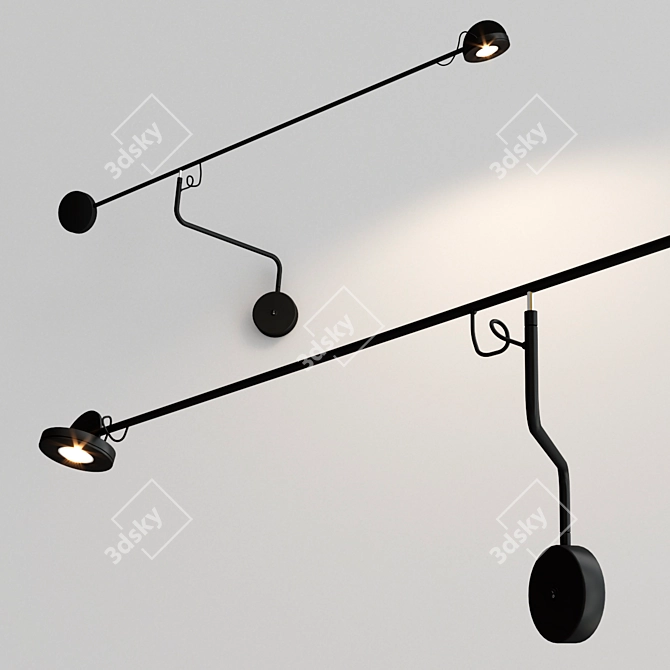 Sleek Black Flick Wall Art 3D model image 2