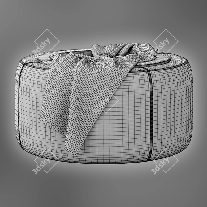 Luxurious Fabric Storage Ottoman 3D model image 5