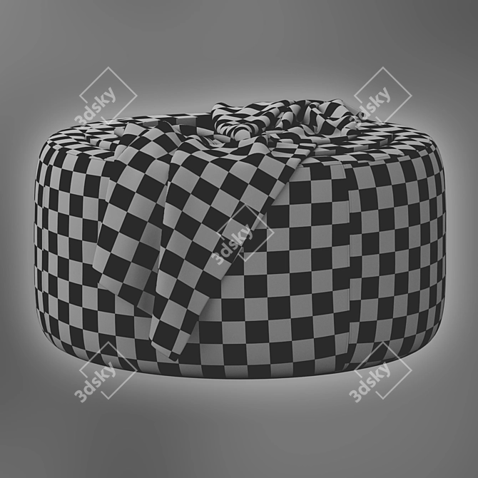 Luxurious Fabric Storage Ottoman 3D model image 6