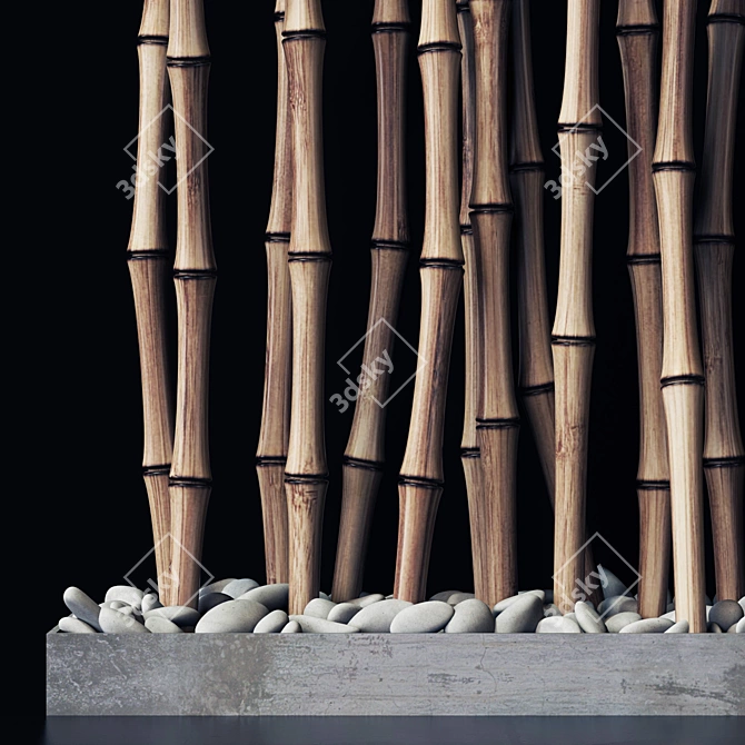 Bamboo Screen Decor N1: Thin, Long, and Natural 3D model image 5