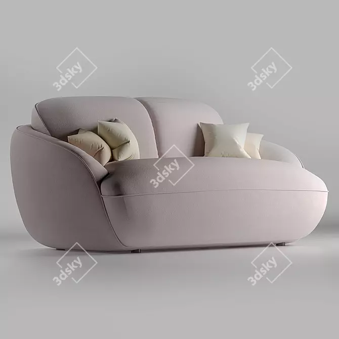 Alpine Cotton Bench: Cozy Comfort in Melange 3D model image 2