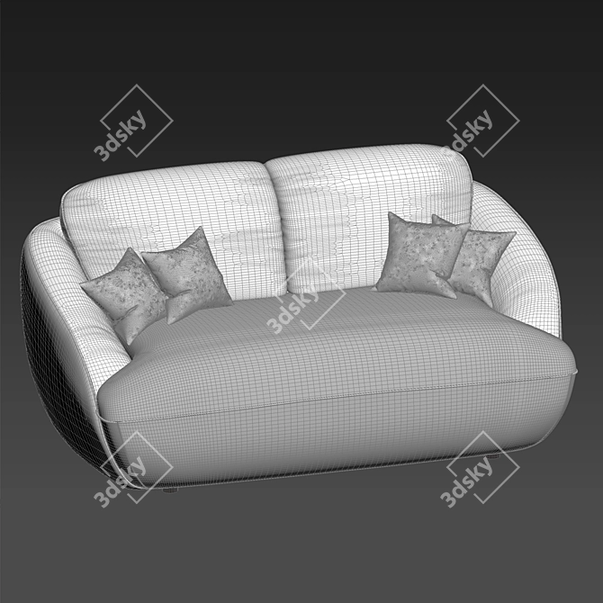 Alpine Cotton Bench: Cozy Comfort in Melange 3D model image 4