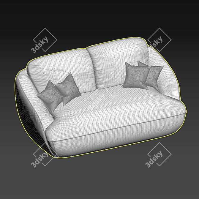 Alpine Cotton Bench: Cozy Comfort in Melange 3D model image 8