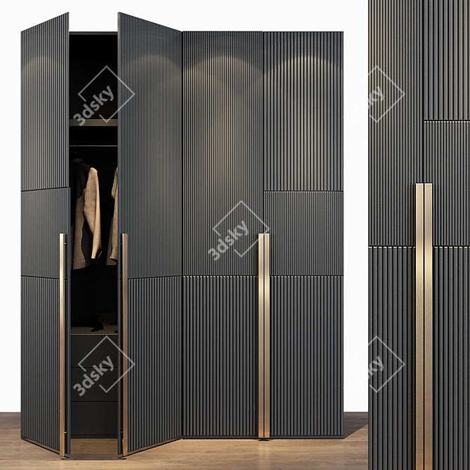 Sleek 3-Drawer Cabinet for Storage 3D model image 1