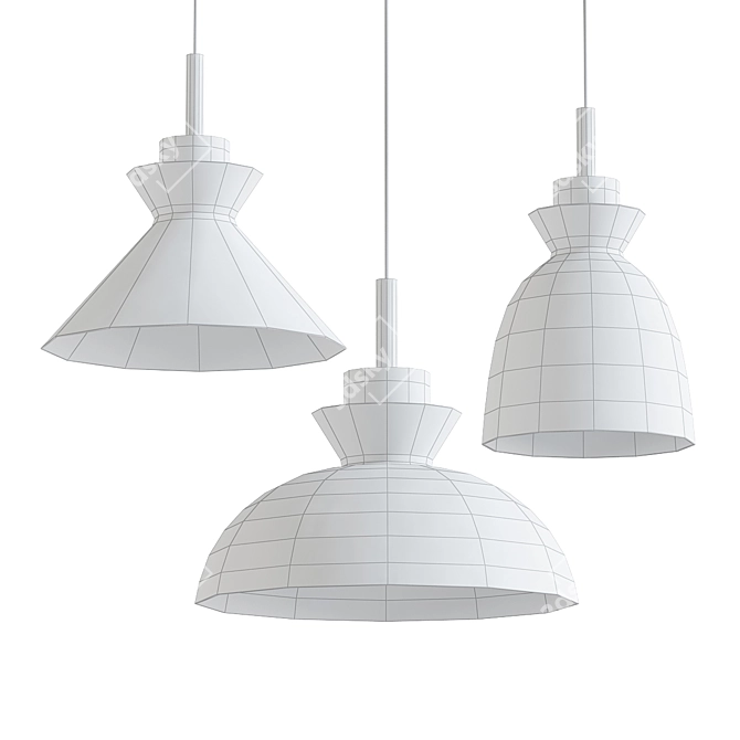 Nordic Metal Pendant Light 3D model image 2