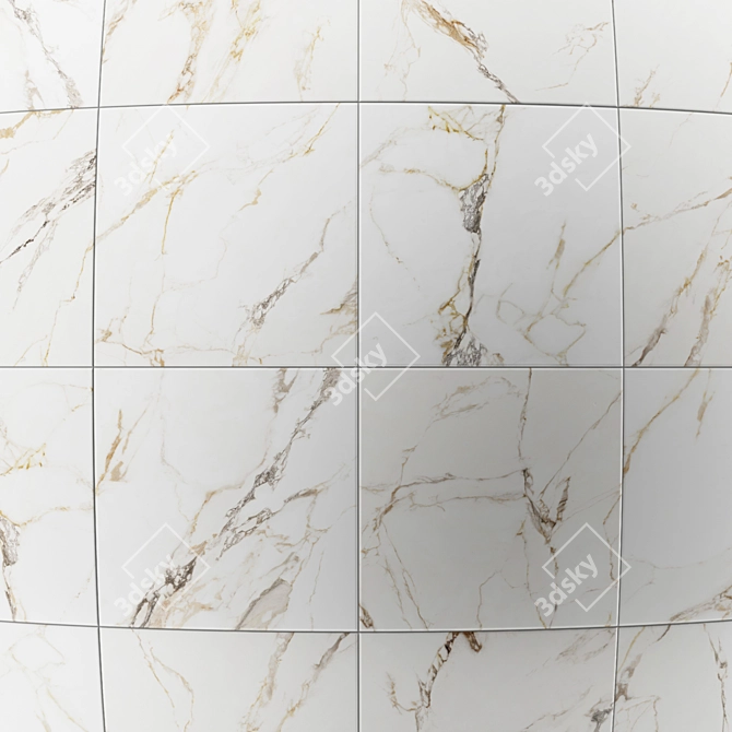 Luxurious Calacatta Gold Marble Tile 3D model image 2