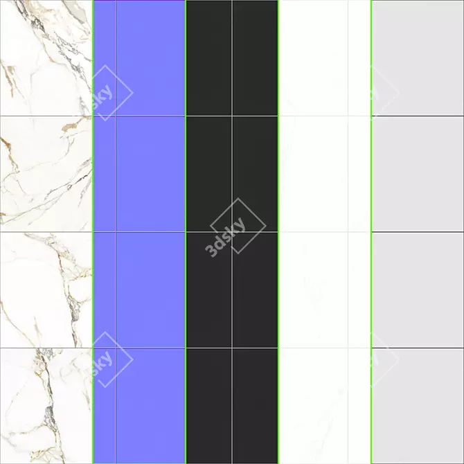 Luxurious Calacatta Gold Marble Tile 3D model image 3