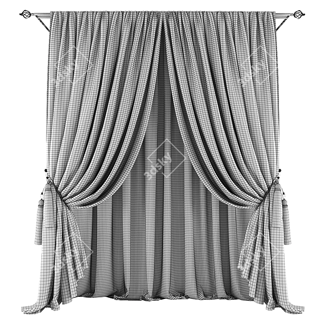 Elegant Polys Curtains Set 3D model image 2