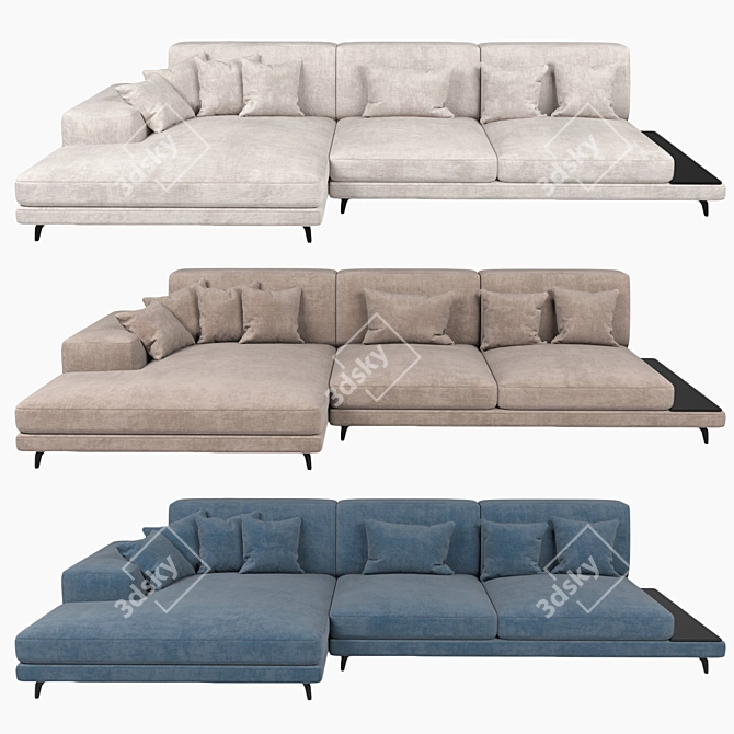 Feza: Stylish and Luxurious Corner Sofa 3D model image 1