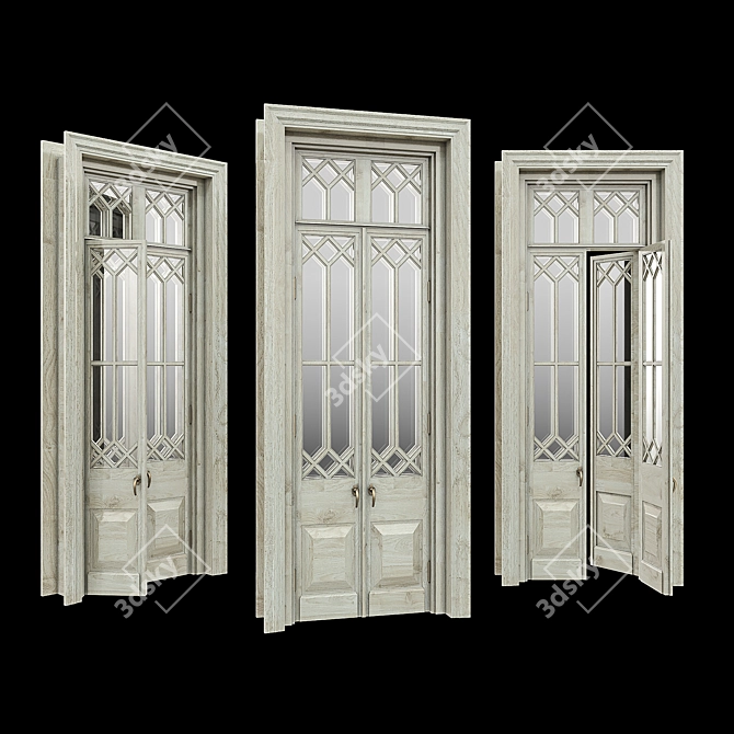 Elegant Double Door, 2900-3000x1050-1250mm 3D model image 1