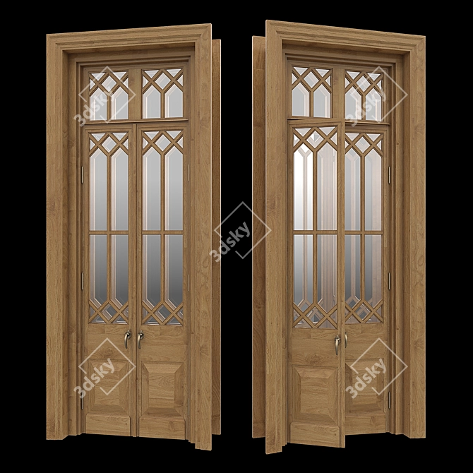 Elegant Double Door, 2900-3000x1050-1250mm 3D model image 4