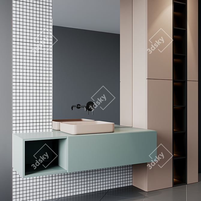 Modern Bath Set 16: Stylish & Functional 3D model image 2