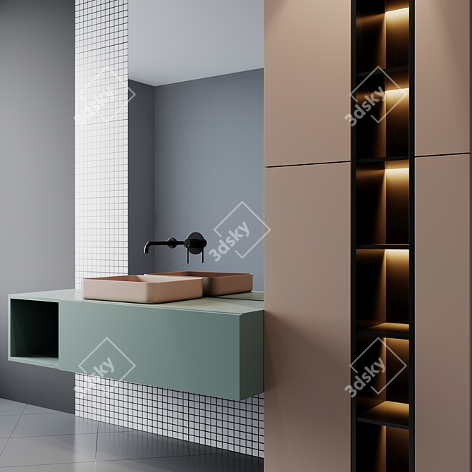 Modern Bath Set 16: Stylish & Functional 3D model image 3