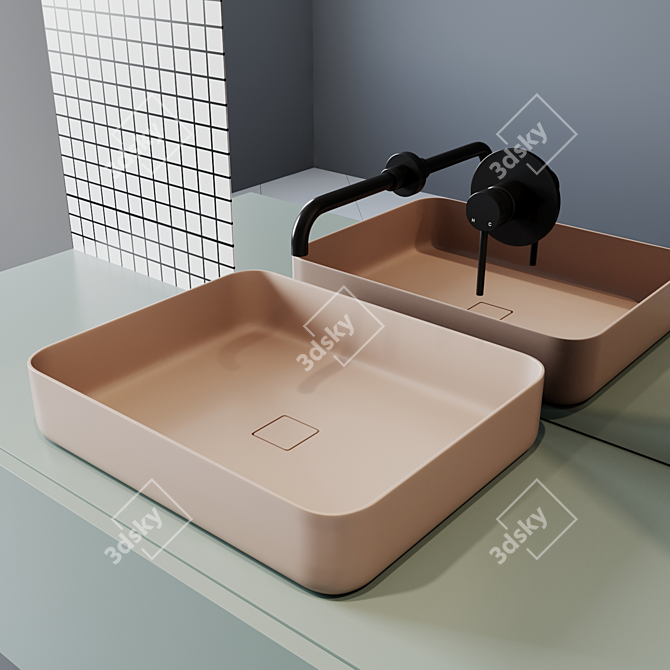 Modern Bath Set 16: Stylish & Functional 3D model image 4