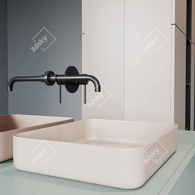 Modern Bath Set 16: Stylish & Functional 3D model image 5