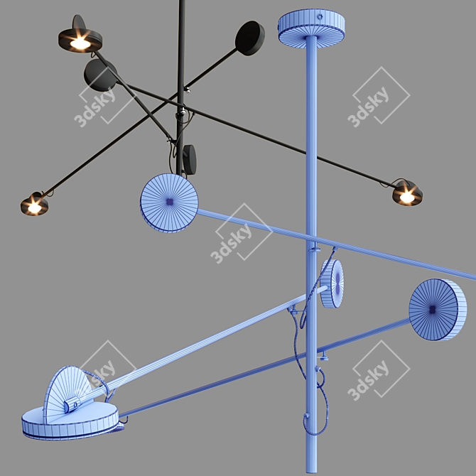 Modern Black FLICK Pendant Lamp 3D model image 3