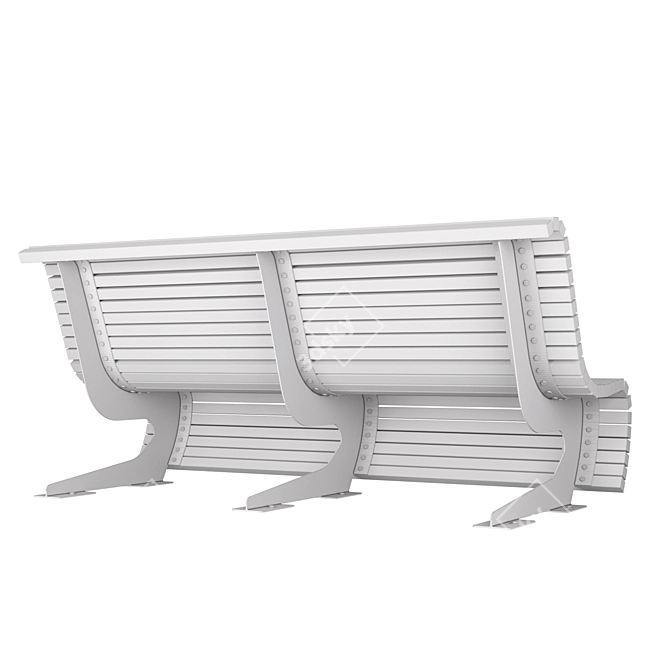 Title: Green Line Bench by Punto Group 3D model image 3