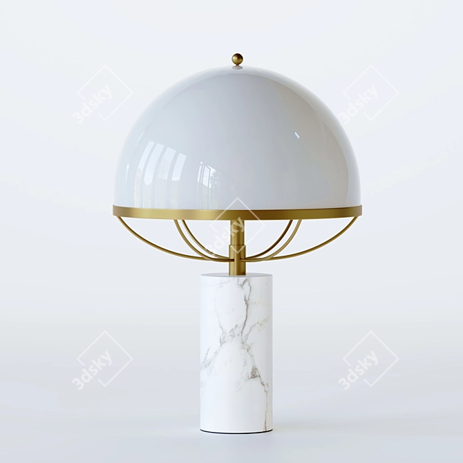 Modern Marble Umbrella Table 3D model image 1