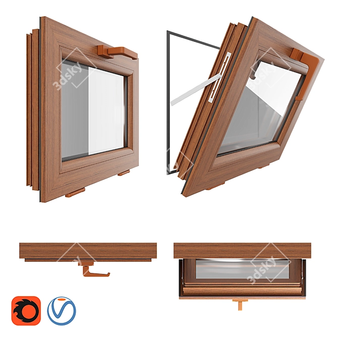 Premium PVC Windows Collection 3D model image 2