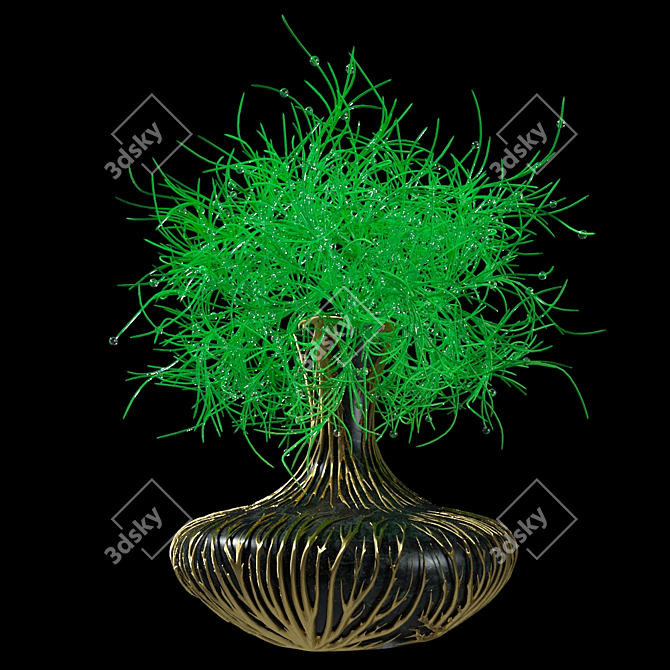 Elegant Greenery Vase 3D model image 1