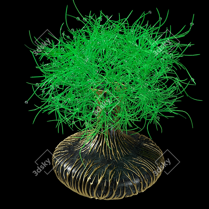 Elegant Greenery Vase 3D model image 2