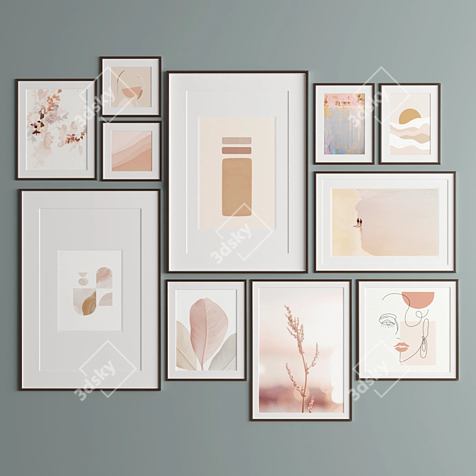 Versatile Art Frame Collection: 11 Frames in 6 Materials 3D model image 2