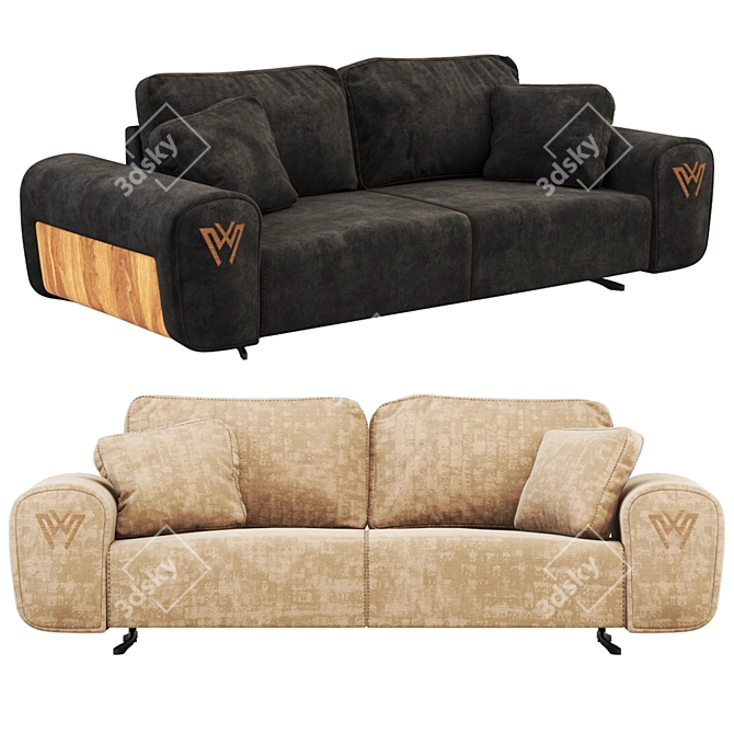 Misis Elegant Three-Seater Sofa 3D model image 3