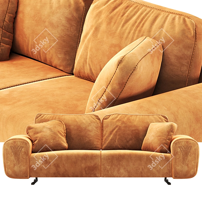 Misis Elegant Three-Seater Sofa 3D model image 5