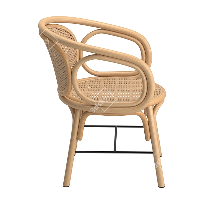 Sleek Rattan Dining Chair 3D model image 4