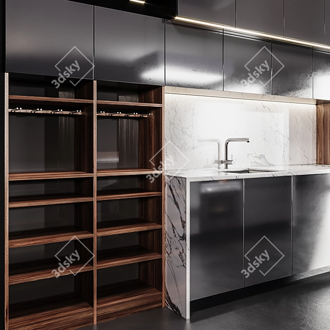 Modern Kitchen 2015: Spacious & Stylish 3D model image 5