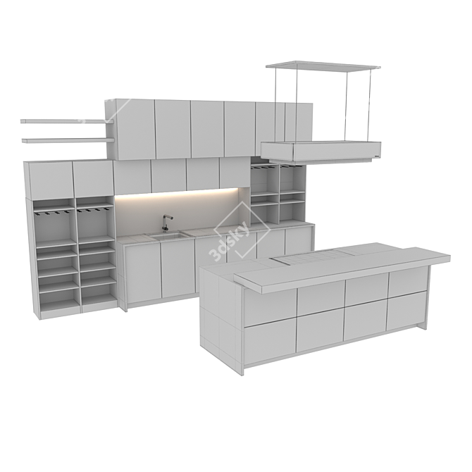 Modern Kitchen 2015: Spacious & Stylish 3D model image 7