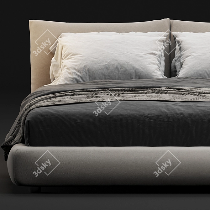 Sleek Poliform Dream Bed 3D model image 2