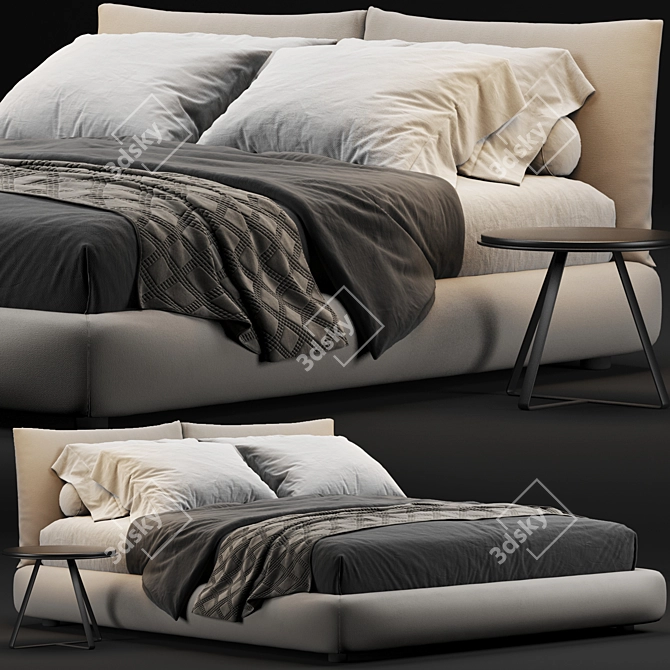 Sleek Poliform Dream Bed 3D model image 4