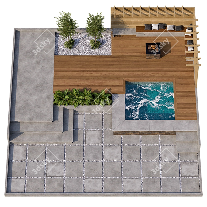 Outdoor Oasis 05: V-Ray & Corona Ready! 3D model image 1